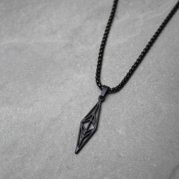 گردنبند مردانه استیل مثلثی مشکی